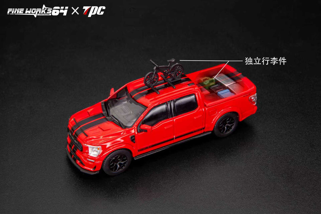 Fine Works64 x TPC 1:64 Ford Shelby Pickup Truck F150 Red Stripes