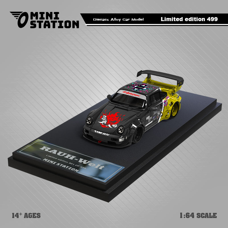 1/64 mini station T1 rwb 964 モンスター　セット 1/64 Mini Station Volkswagen T1 Van Monster + Porsche RWB
