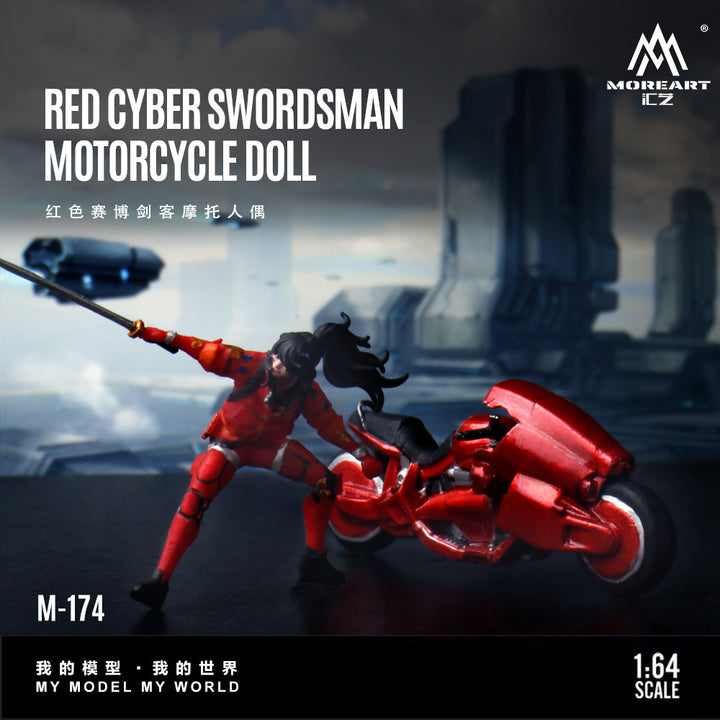 [Preorder] MoreArt 1:64 RED CYBER SWORDSMANMOTORCYCLE DOLL MO222174