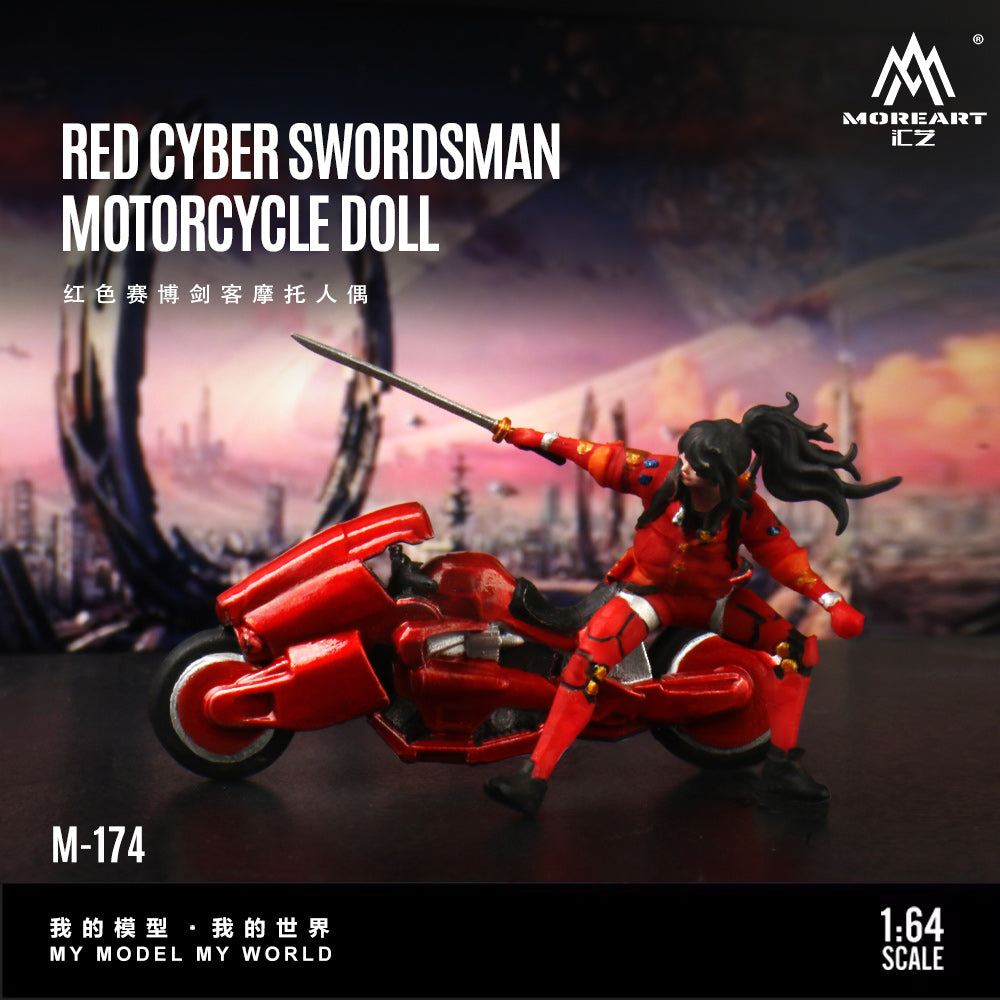 [Preorder] MoreArt 1:64 RED CYBER SWORDSMANMOTORCYCLE DOLL MO222174