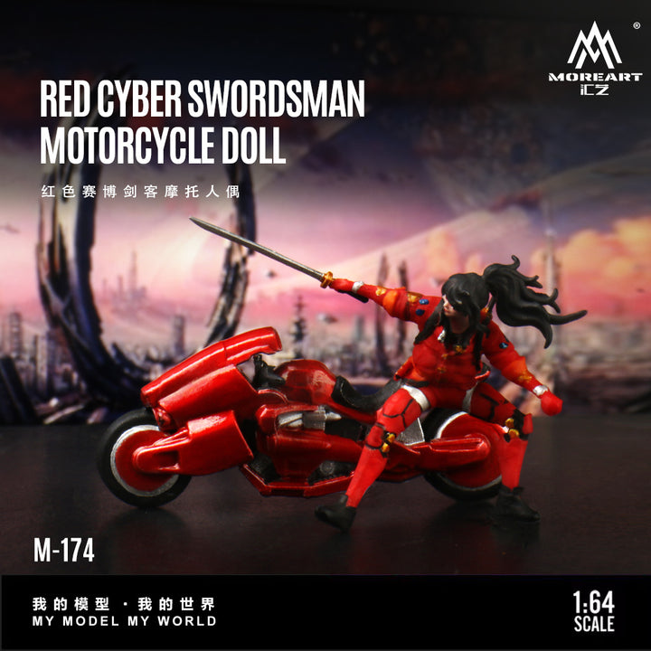 [Preorder] MoreArt 1:64 RED CYBER SWORDSMANMOTORCYCLE DOLL MO222174