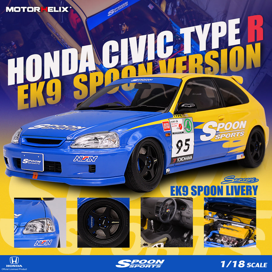 MOTORHELIX 1:18 Honda Civic Type R(EK9) Spoon Version – Horizon Diecast