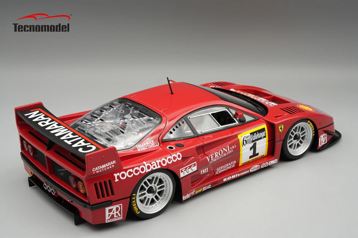 [Preorder] Tecnomodel 1:18 Ferrari F40 LM 1996 6h Vallelunga Gold Cup   Driver: A. Schiattarella / L.Dalla Noce  Open Rear Trunk & Engine Part Closes w/ Magnetic System Limited Edition TM18-429C