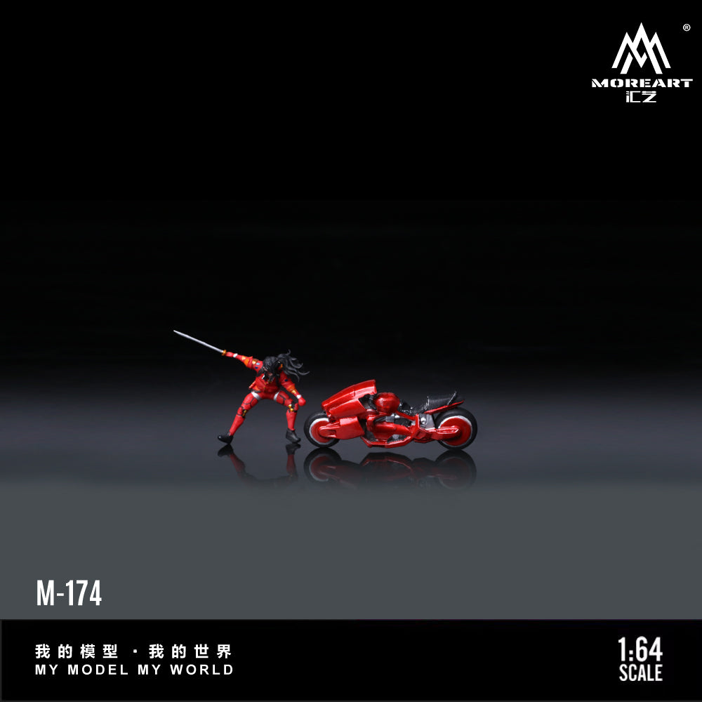 [Preorder] MoreArt 1:64 RED CYBER SWORDSMANMOTORCYCLE DOLL MO222174