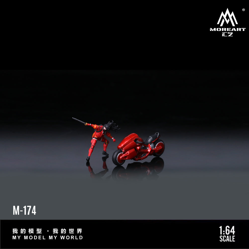 [Preorder] MoreArt 1:64 RED CYBER SWORDSMANMOTORCYCLE DOLL MO222174