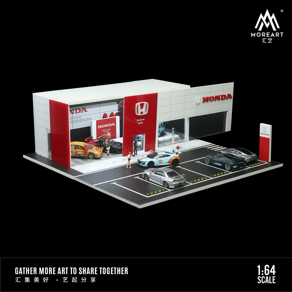 HONDA プラモデル　4台セット MoreArt 1:64 Honda 4S Showroom Scene Model MO936011 – Horizon Diecast