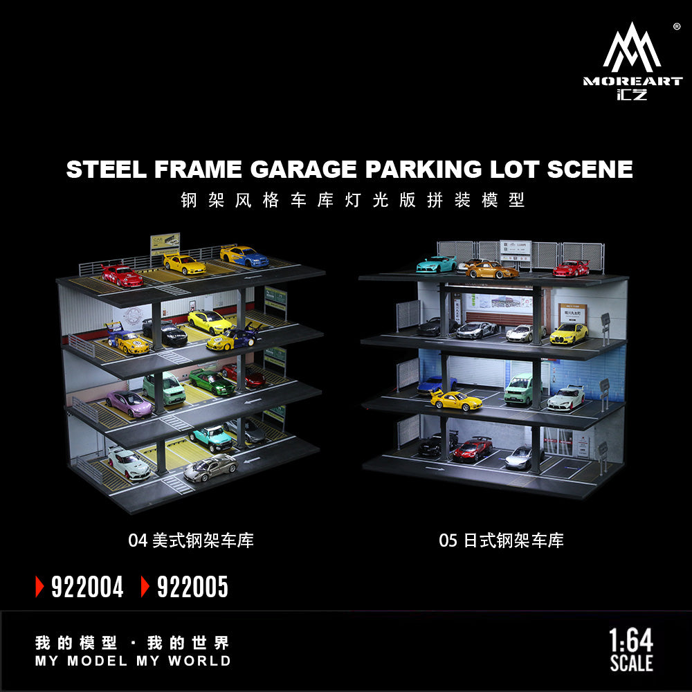 Preorder] MoreArt 1:64 STEEL FRAME GARAGE PARKING LOT SCENE