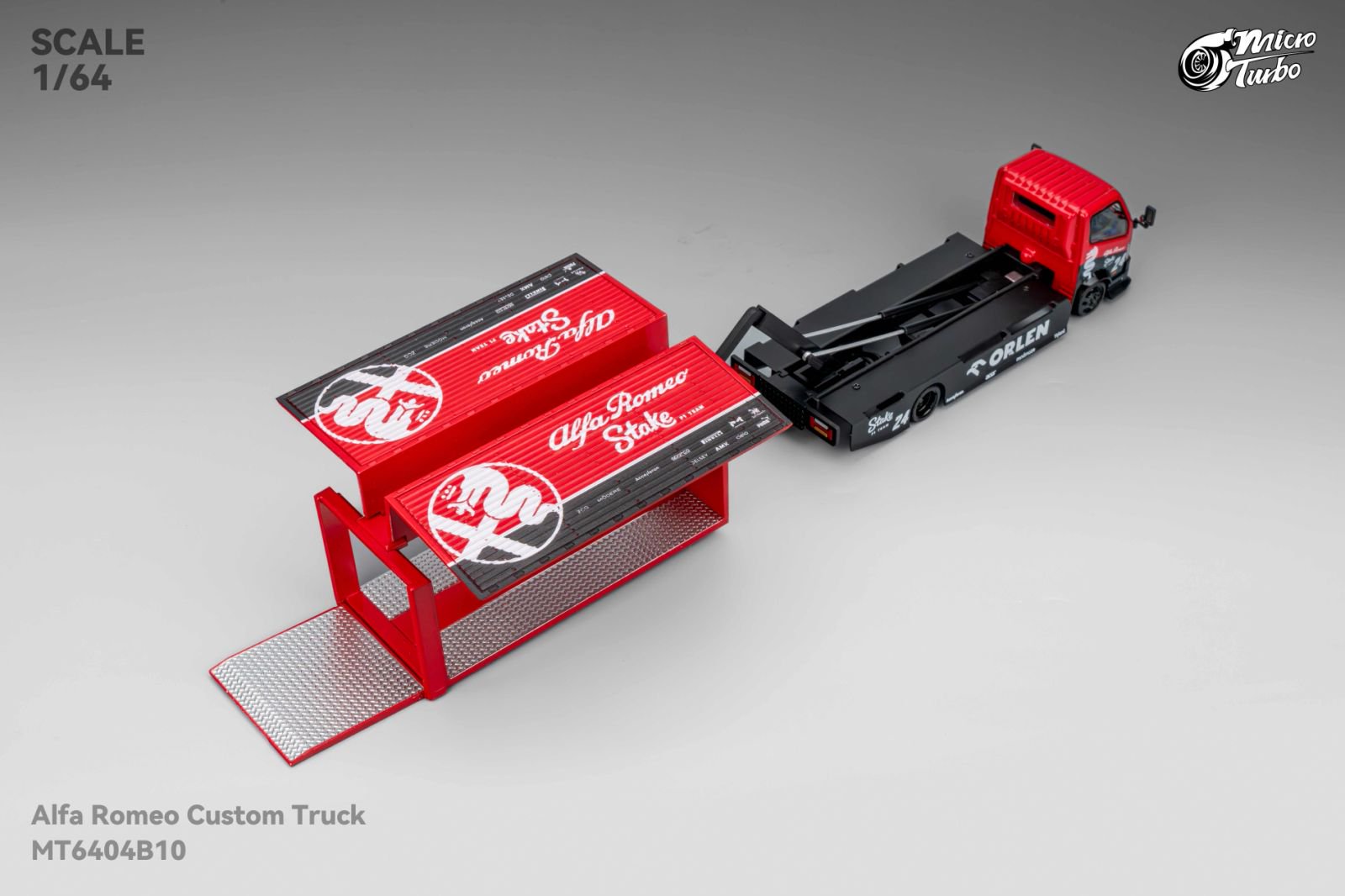 Microturbo 1:64 Custom Alfa Romeo Box Truck - AR Red