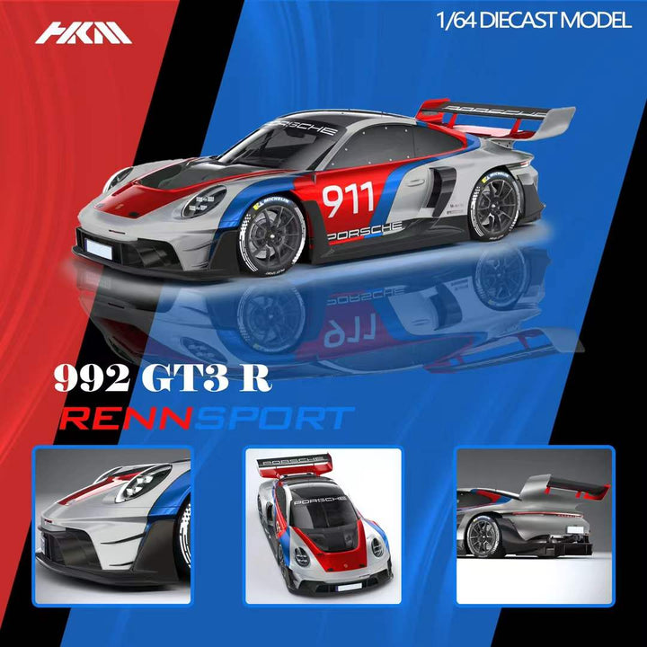 HKM Premium 1:64 Porsche 911 (992) GT3 R Rennsport (3 Colours)