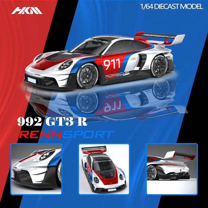 HKM Premium 1:64 Porsche 911 (992) GT3 R Rennsport (3 Colours)
