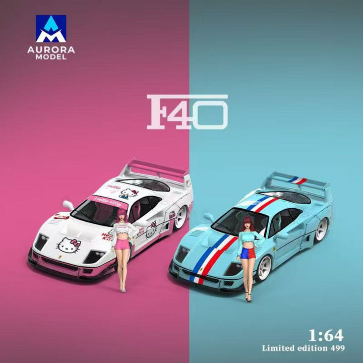 [Preorder] Aurora Model 1:64 Ferrari F40 Modified Version Tiffany and Kitty Livery (4 Versions)