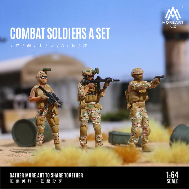 MoreArt 1:64 Combat Soldiers A Set MO223007