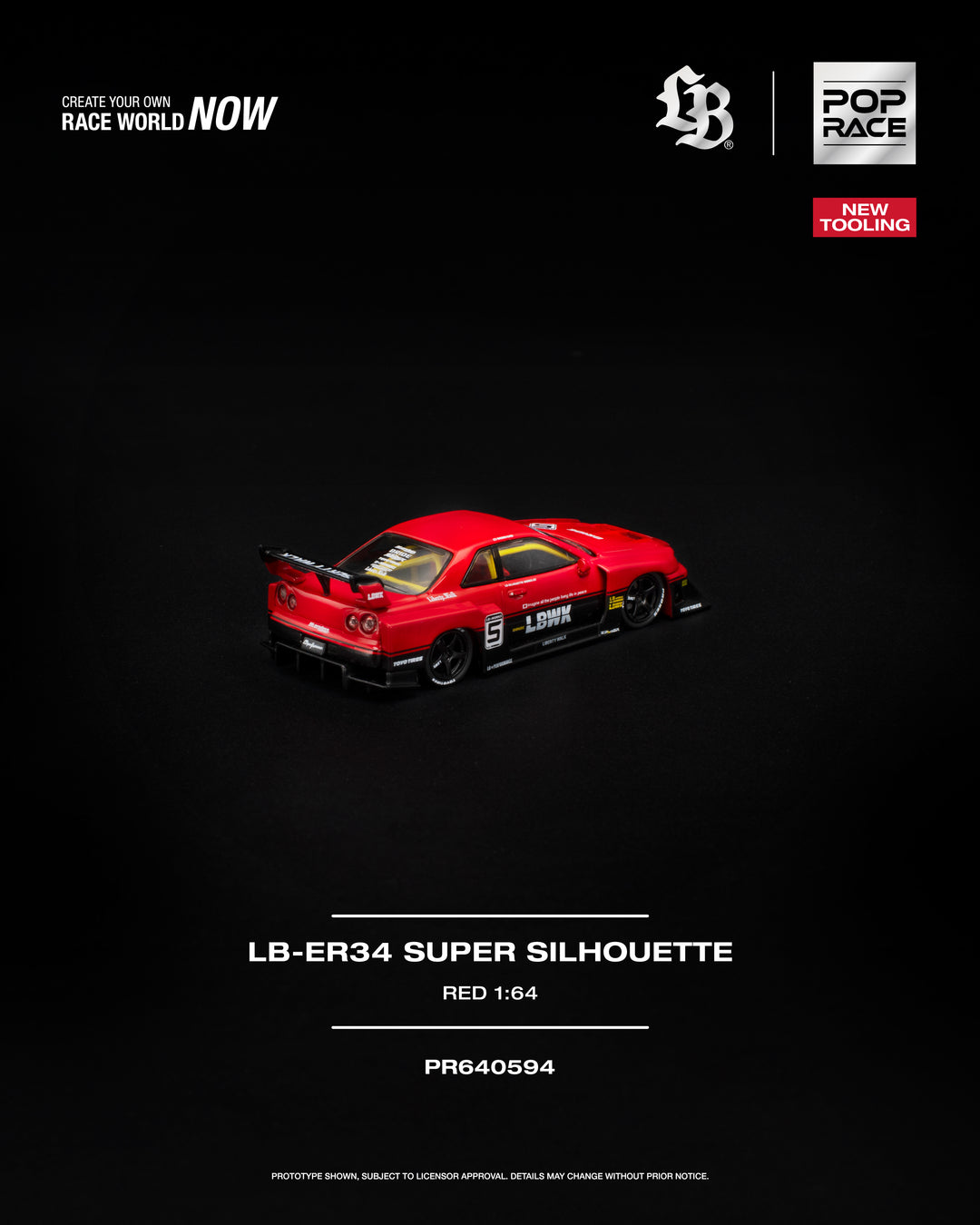 [Preorder] POPRACE 1:64 LB-ER34 SUPER SILHOUETTE RED PR640594