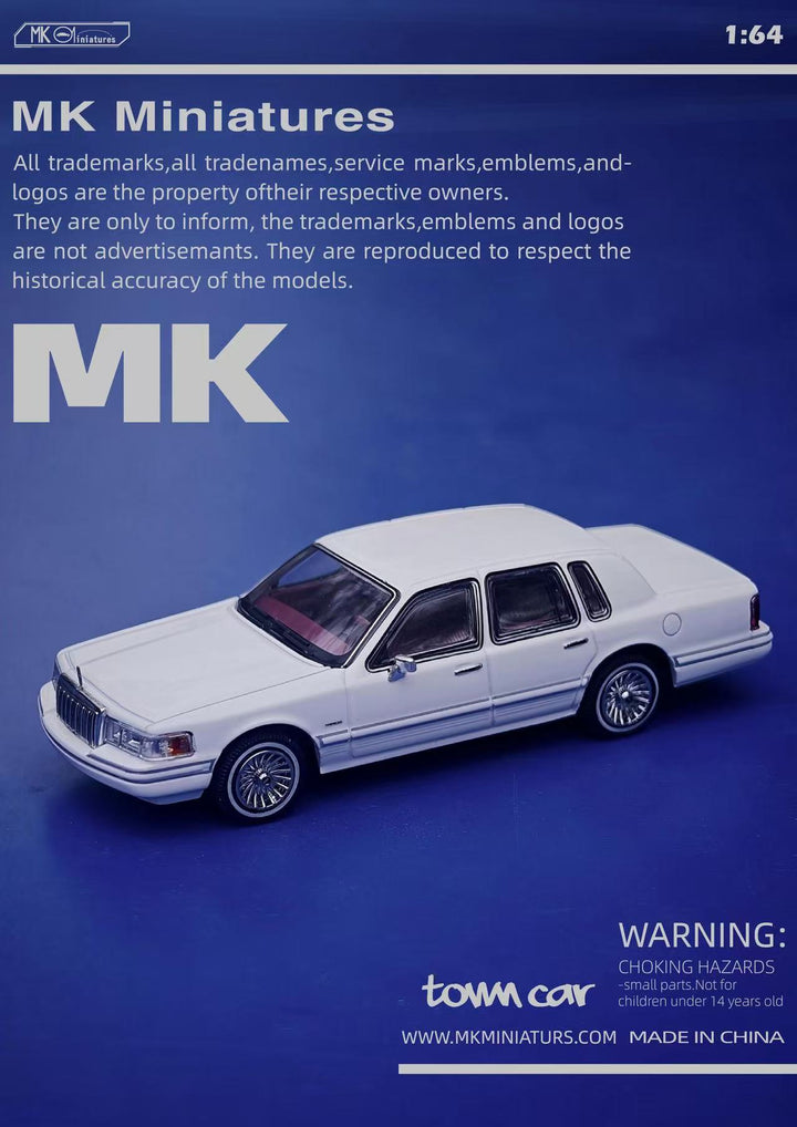 [Preorder] MK Miniatures 1:64 Lincoln Town Car Pearl White