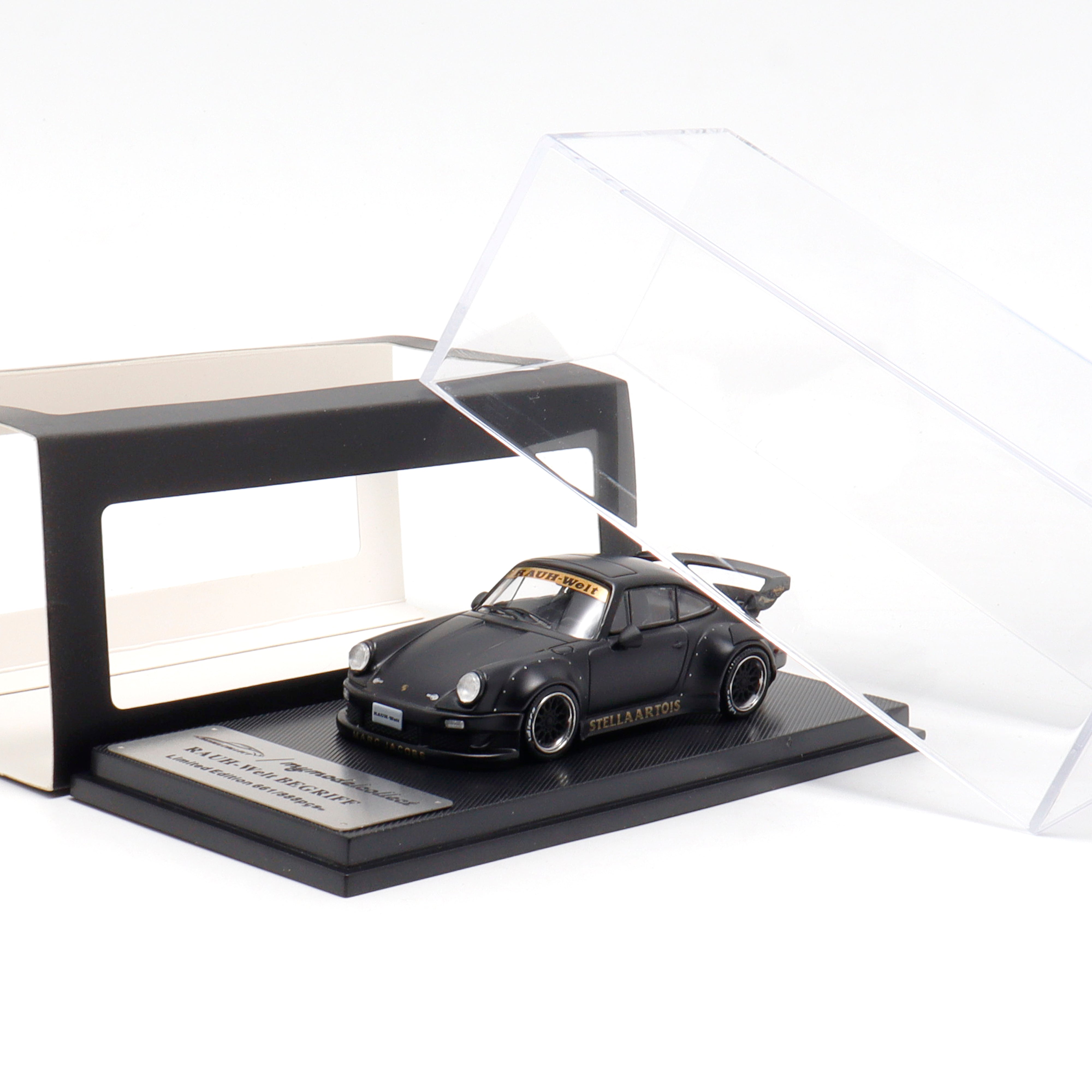 PGM 1:64 RWB 930 Stella Artois Matt Black Diecast Model Cars