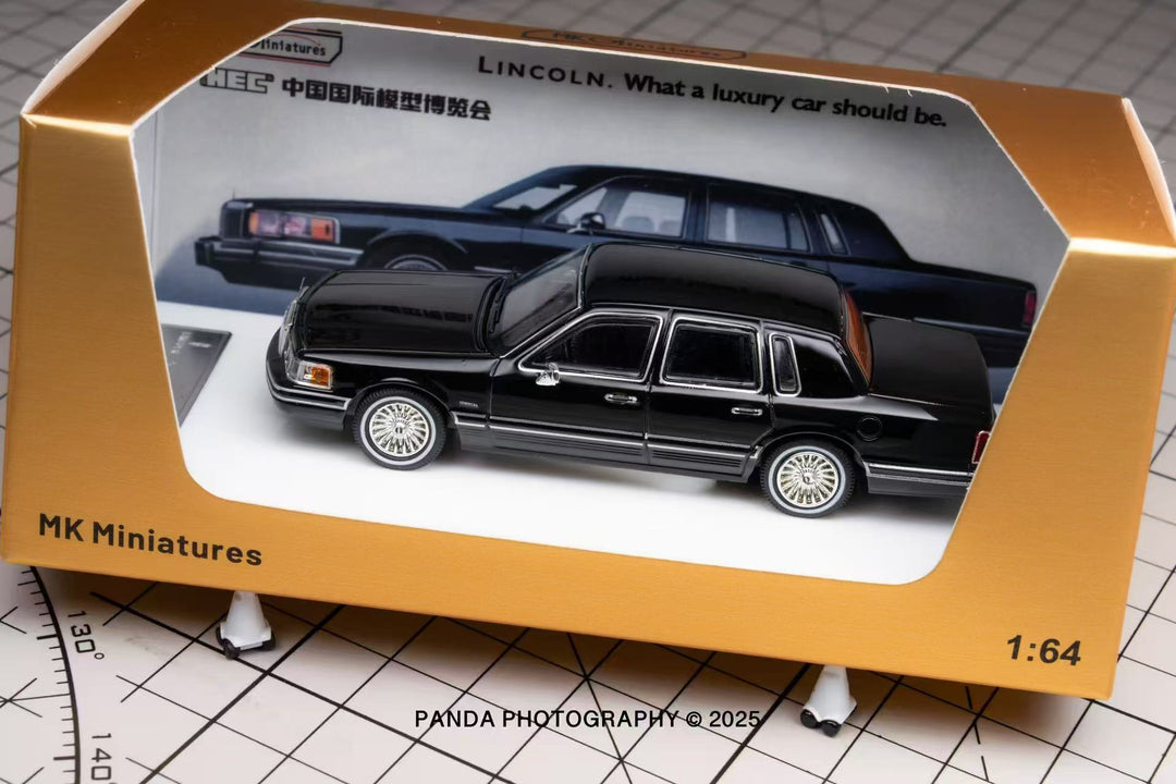 MK Miniatures 1:64 1992 Lincoln Town Car Black