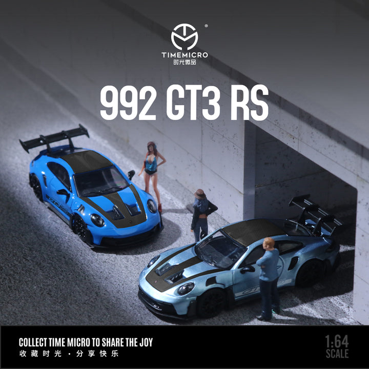 [Preorder] TimeMicro 1:64 Porsche 992 GT3 RS Glacier Blue and Starry Sky Blue (4 Versions)