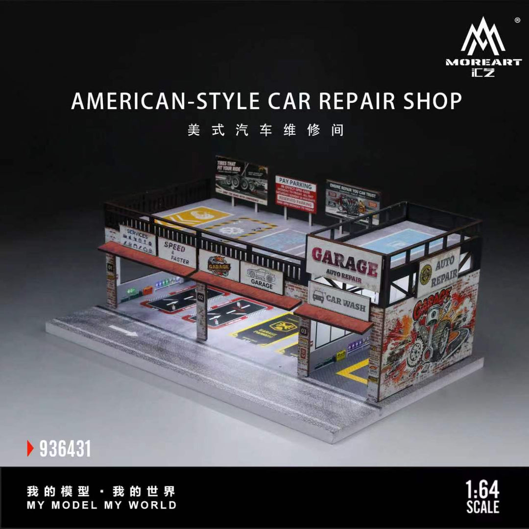 [Preorder] MoreArt 1:64 AMERICAN-STYLE CAR REPAIR SHOP MO936431