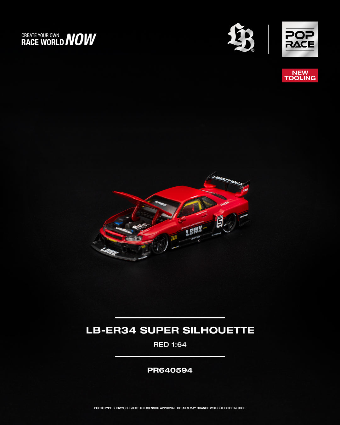 [Preorder] POPRACE 1:64 LB-ER34 SUPER SILHOUETTE RED PR640594