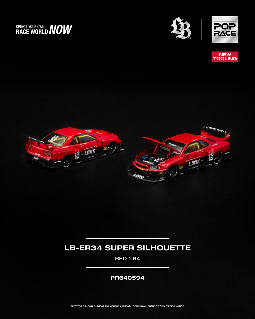 [Preorder] POPRACE 1:64 LB-ER34 SUPER SILHOUETTE RED PR640594