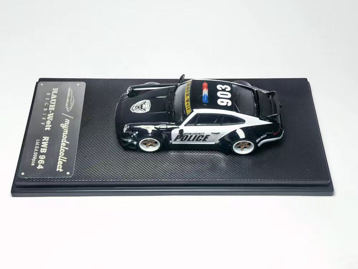 [Preorder] Model Collect 1:64 Porsche RWB964 Ducktail Wing Police Black/White Livery MC640024F