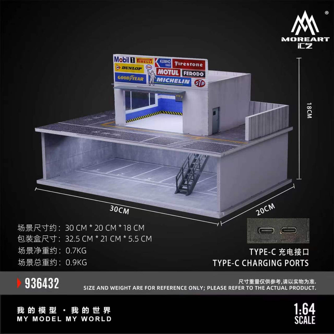 [Preorder] MoreArt 1:64 SCENE OF UNDERGROUND PARKING LOT AND ABOVE-GROUND MAINTENANCE ROOM MO936432