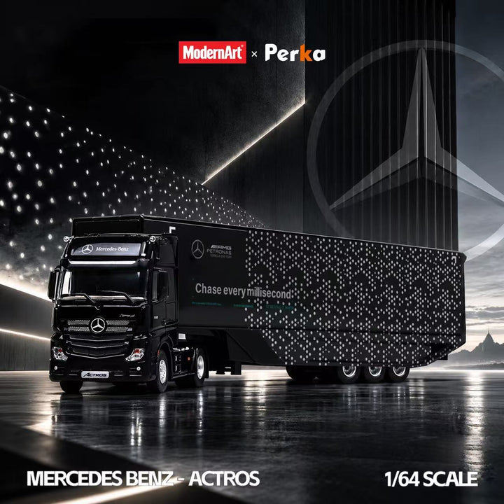 [Preorder] ModernArt X Perka 1:64 Mercedes-Benz Wingspan Van Semi-trailer Black Dot Matrix Simulated MD648702