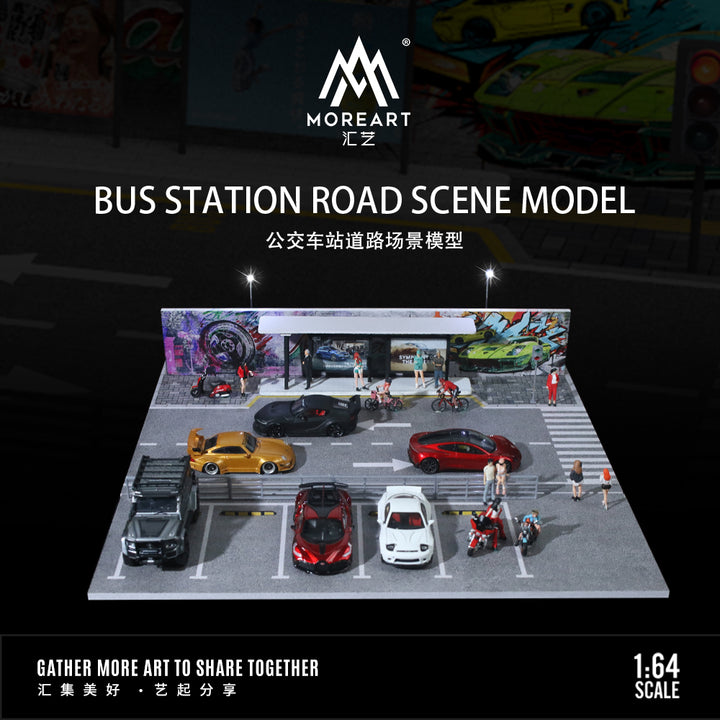 [Preorder] MoreArt 1:64 BUS STATION ROAD SCENE MODEL MO925017