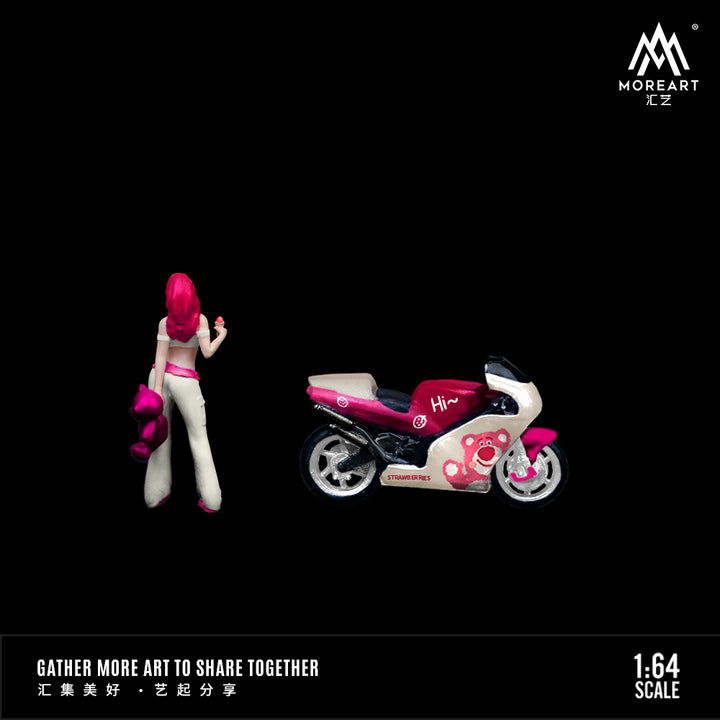 [Preorder] MoreArt 1:64 STRAWBERRY BEARMOTORCYCLE GIRL DOLL