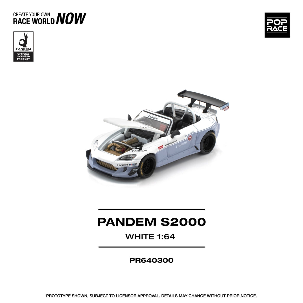 Preorder] POPRACE 1:64 Honda PANDEM S2000 WHITE NEW TOOLING