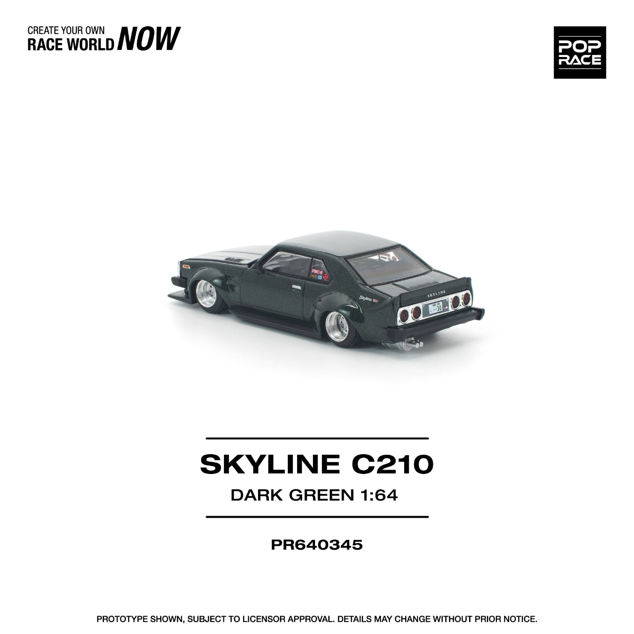 Preorder] POPRACE 1:64 Nissan SKYLINE C210 DARK GREEN NEW TOOLING