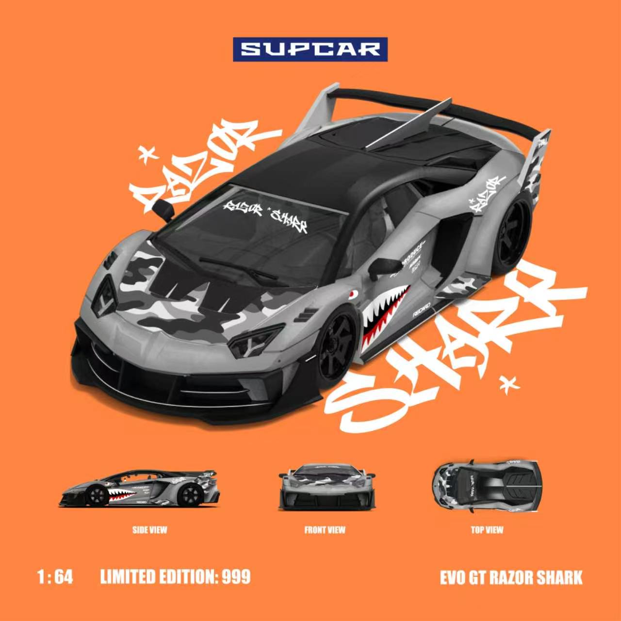 Preorder] SUPCAR 1:64 Lamborghini GTEVO Shark Mouth Livery
