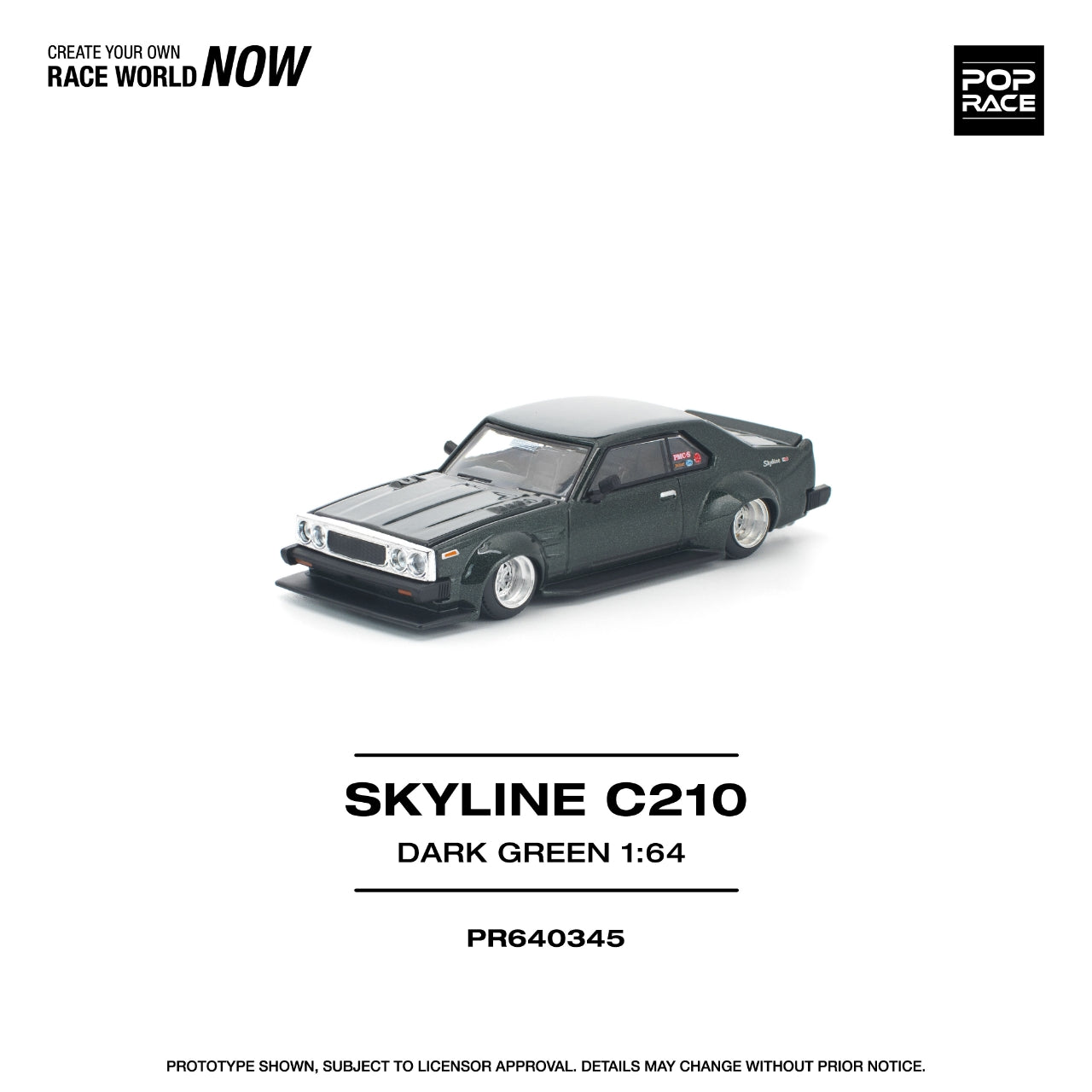 Preorder] POPRACE 1:64 Nissan SKYLINE C210 DARK GREEN NEW TOOLING