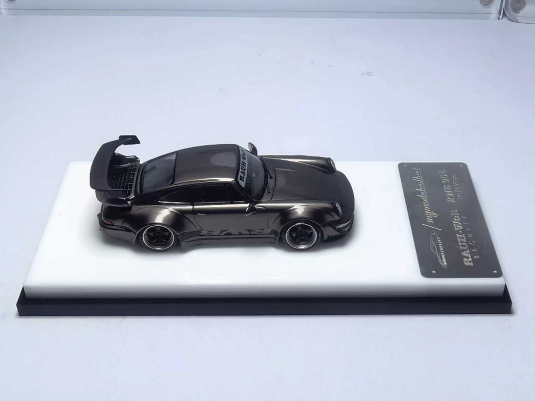 [Preorder] Model Collect 1:64 Porsche RWB964 High Wing Chrome Pearl Gray MC640024H