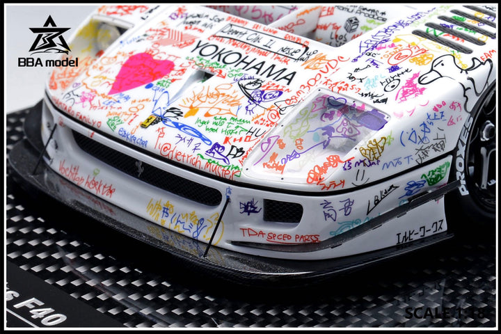[Preorder] BBA model 1:18 Ferrari F40 LBWK Widebody Hand-Drawn Graffiti Livery