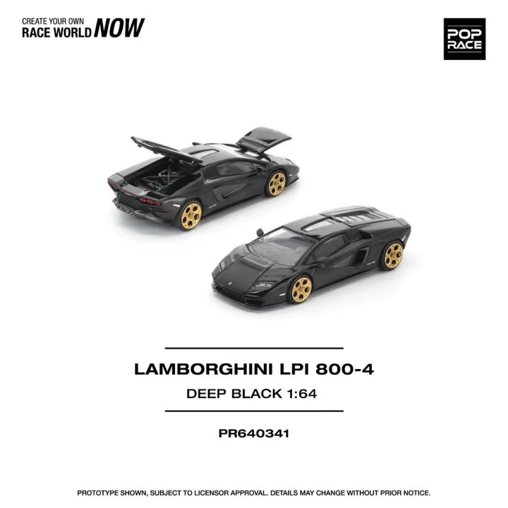 [Preorder] POPRACE 1:64 LAMBORGHINI COUNTACH LPI 800-4 DEEP BLACK PR640341