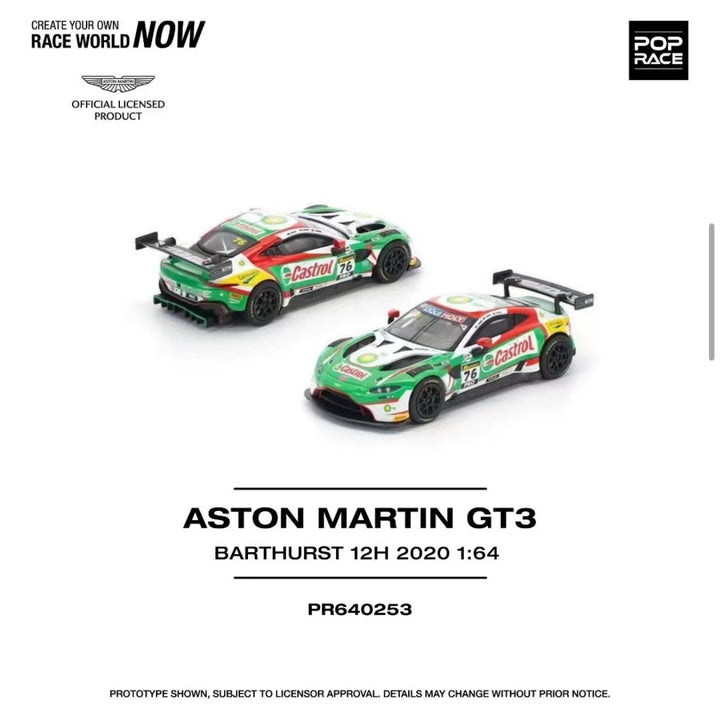 [Preorder] POPRACE 1:64 ASTON MARTIN VANTAGE GT3 BATHURST 12H 2020 PR640253