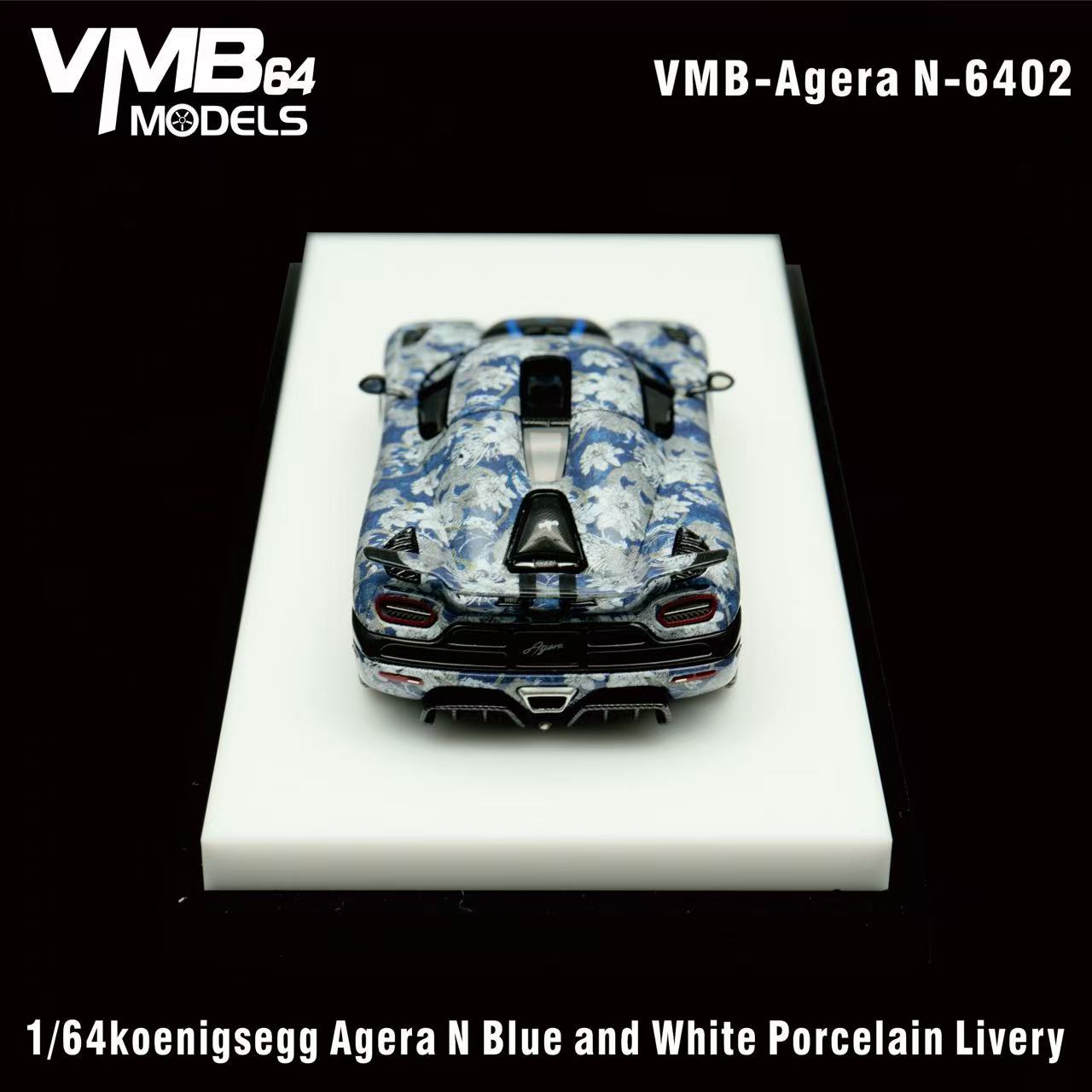 Preorder] VMB 1:64 Koenigsegg Agera Blue and White Porcelain
