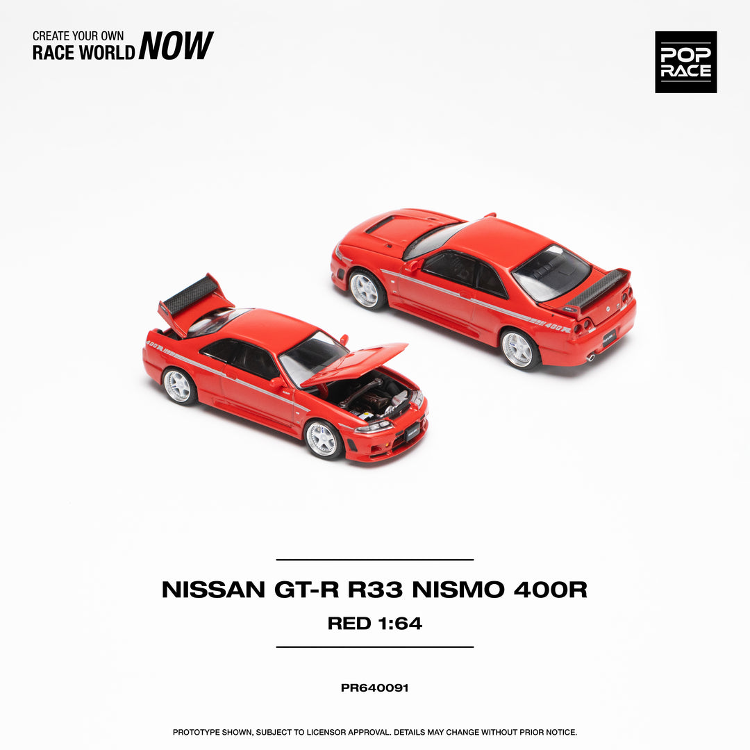 [Preorder] POPRACE 1:64 NISSAN GT-R R33 NISMO 400R - SUPER CLEAR RED