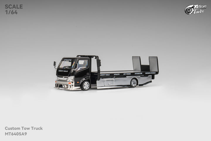 [Preorder] Microturbo 1:64 Custom Tow Truck - Black/Chrome MT6405A9