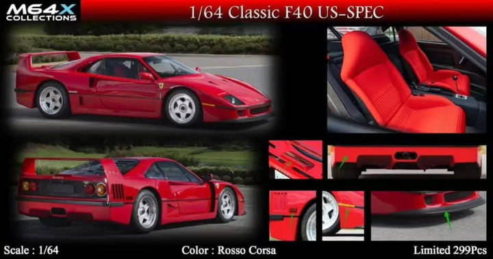 M64X 1:64 Classic F40 (6 Variants)