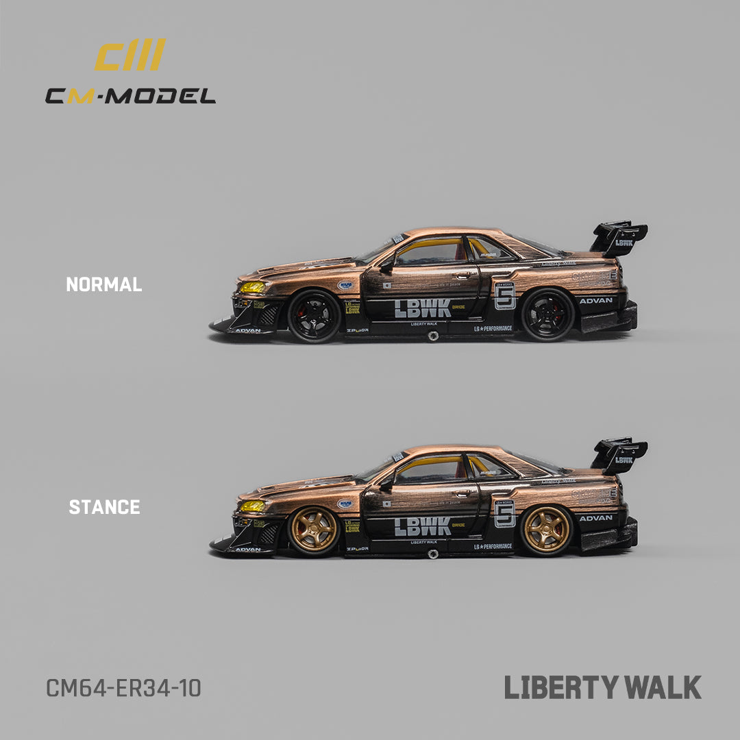 [Preorder] CM Model 1:64 Nissan LBWK ER34 NO.5 Bronze