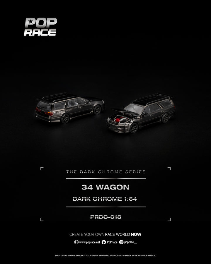 [Preorder] POPRACE 1:64 R34 WAGON DARK CHROME PRDC018