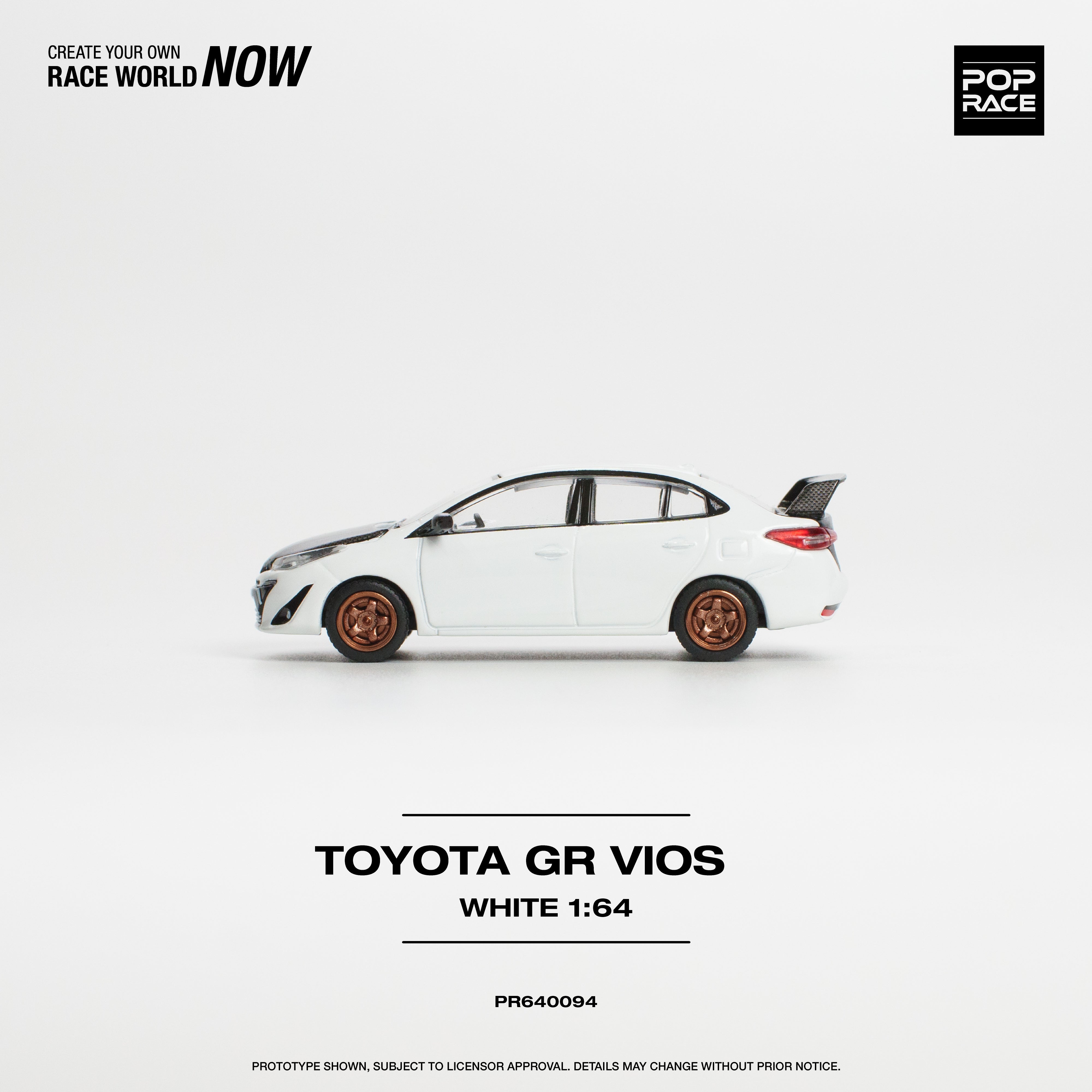 POPRACE 1:64 GR VIOS - WHITE PR640094 – Horizon Diecast