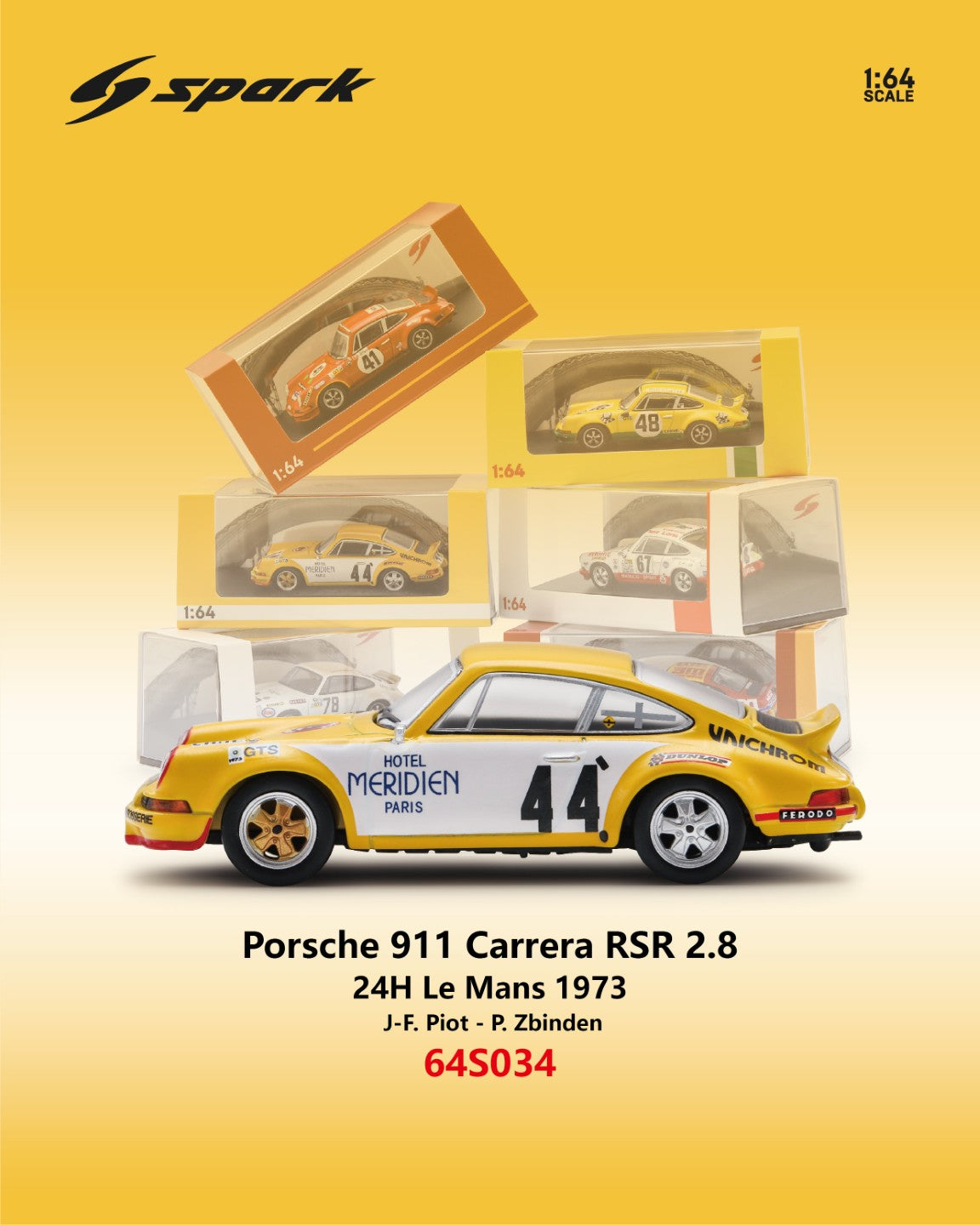 Preorder] Spark 1:64 Porsche 911 Carrera RSR (7 Colours) 64S020