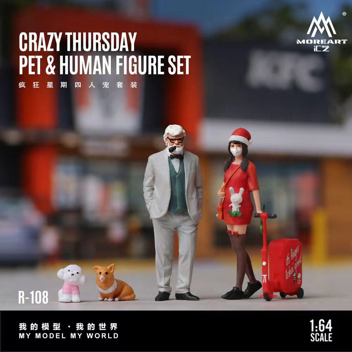 [Preorder] MoreArt 1:64 Crazy Thursday Pet &amp; Human Figure Set MO223108