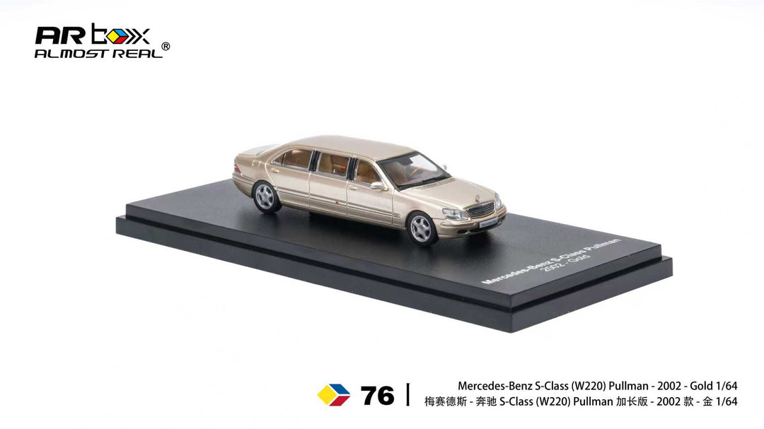 [Preorder] AR Box 1:64 Mercedes-Benz S-Class Pullman - 2002 - Gold 620412001