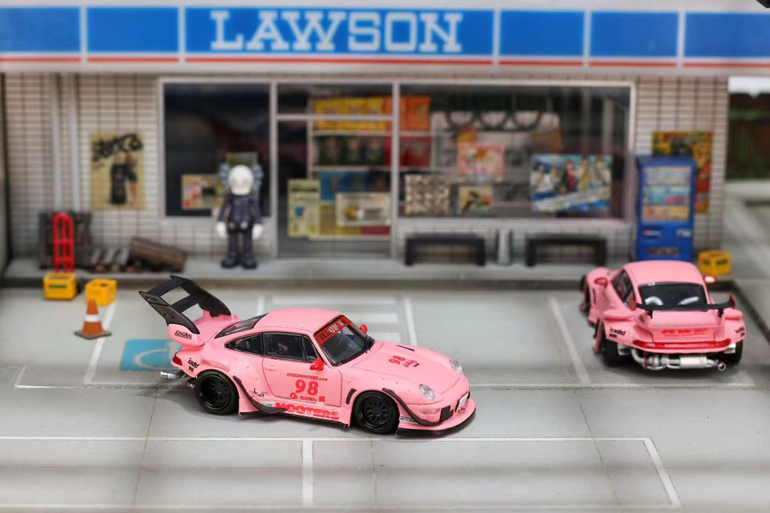 [Preorder] Street Weapon 1:64 Porsche RWB 993 Pink Low Tail/Pink High Tail (2 Versions)