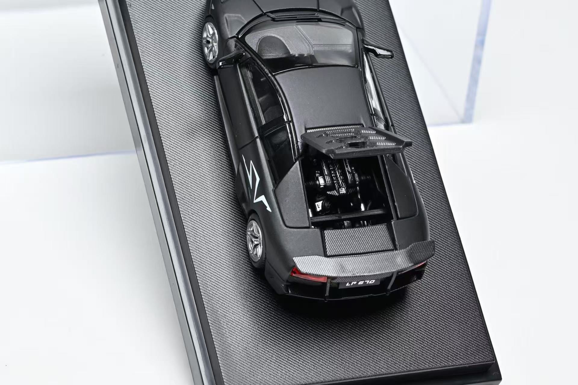 LITTLE マットブラックver 展示品 Preorder] High Rev Model 1:64 Lamborghini Murcielago LP670-4 SV