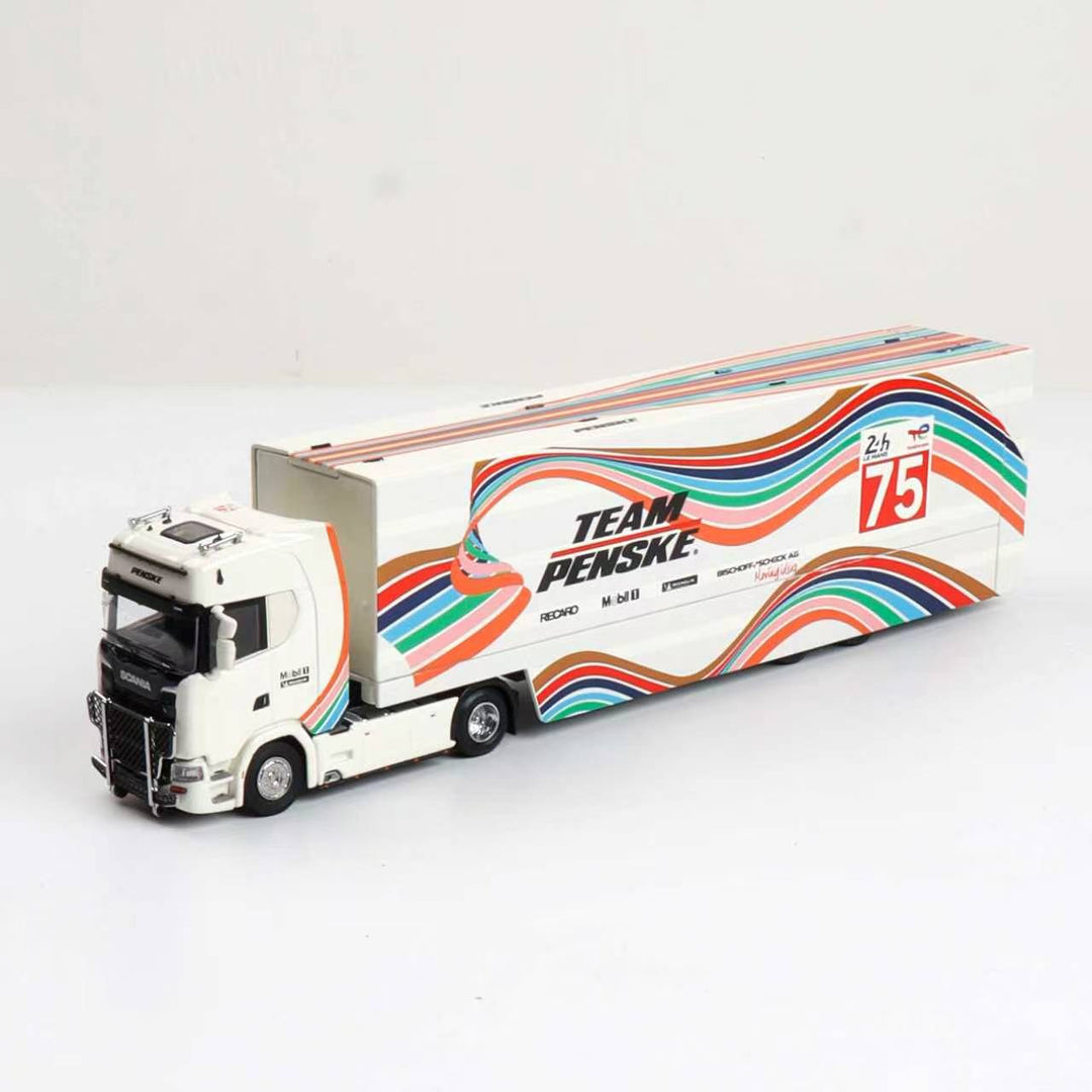 [Preorder] Kengfai &amp; MAXWELL 1:64 Scania S730 V8 Double-Deck Enclosed Wing-Body Transporter (2 Versions)